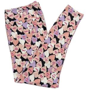 LuLaRoe Womens Leggings Size TC Love Ya  Sweethearts Candy Hearts Tall Curvy NWT
